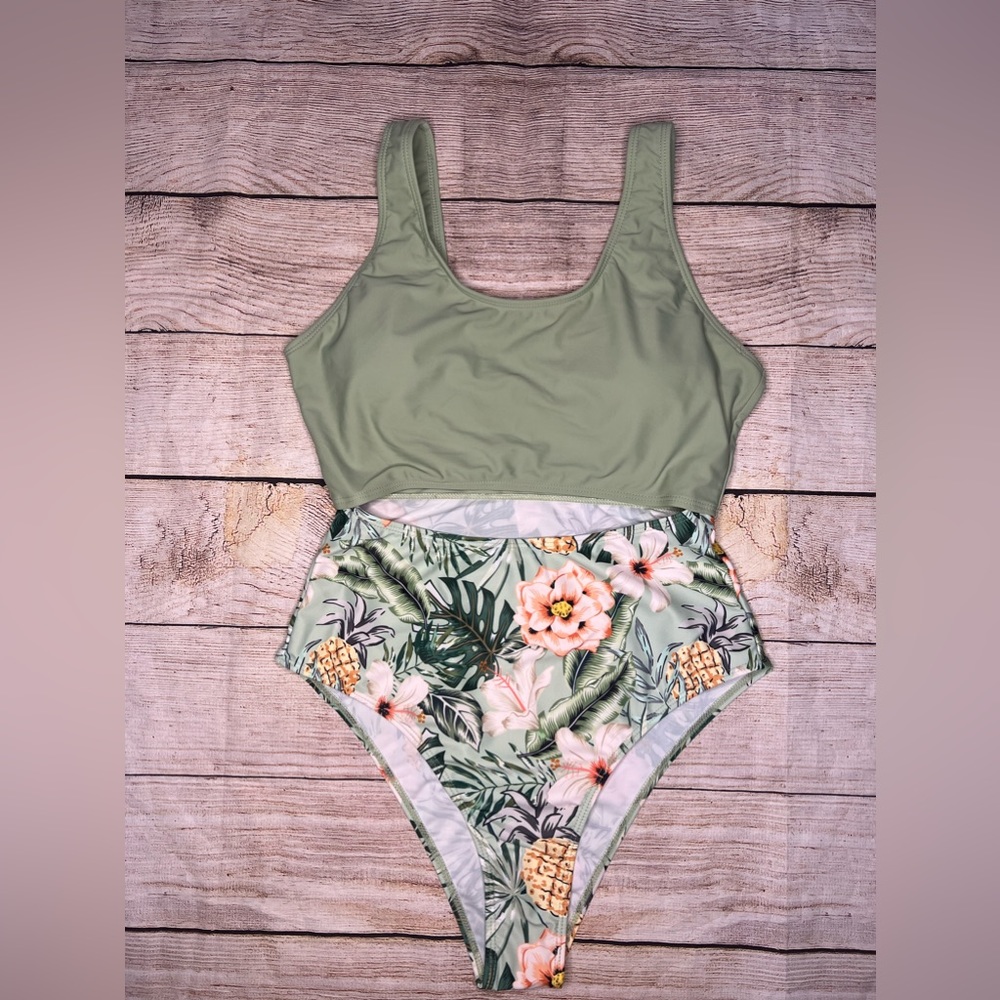 Open cut out one piece swimsuit